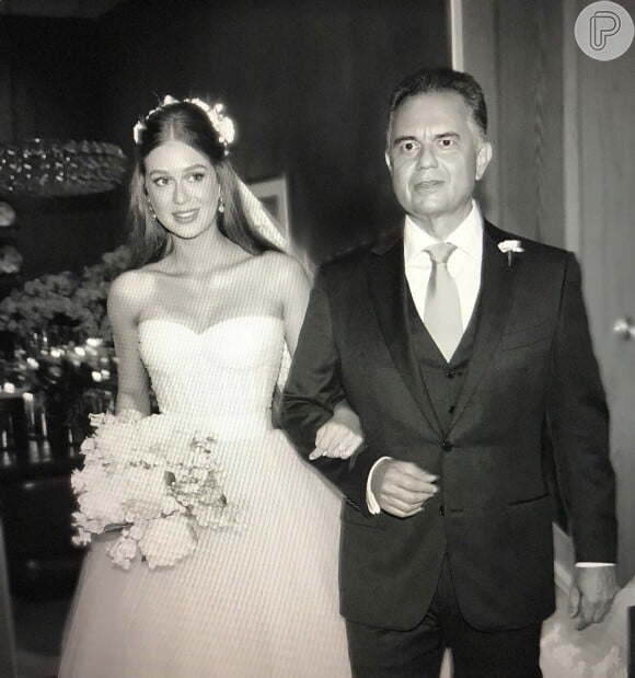 Marina Ruy Barbosa usa foto vestida de noiva ao parabenizar o pai: 'Meu fã'