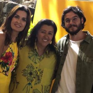 Fátima Bernardes e Túlio Gadêlha estão em Salvador, na Bahia, onde encontraram Regina Casé, nesta quinta-feira, 7 de fevereiro de 2019