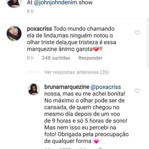 Bruna Marquezine rebate fã e nega olhar triste em foto no SPFW