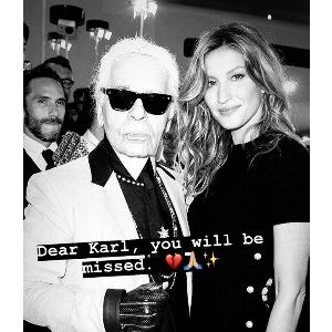 'Querido Karl, você vai fazer falta', escreveu Gisele Bündchen em post dedicado ao estilista