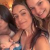 Filho de Milena Toscano foi paparicado por amigas da mãe Vanessa Grabeel e Lisandra Cortes