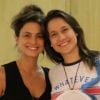 Fernanda Gentil recebeu a mulher, Priscila Montandon, ao estrear o monólogo 'Sem Cerimônia', no teatro do shopping Fashion Mall, na noite desta terça-feira, 26 de março de 2019