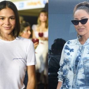 Bruna Marquezine elogia look de Sabrina Sato e 'pede' óculos de sol emprestado para apresentadora nesta quinta-feira, dia 04 de abril de 2019