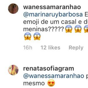 O emoji escolhido por Marina Ruy Barbosa causou confunsão nos fãs que cogitam a possibilidade da atriz estar grávida