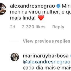 Marina Ruy Barbosa recebeu uma declaração de amor de Xande Negrão