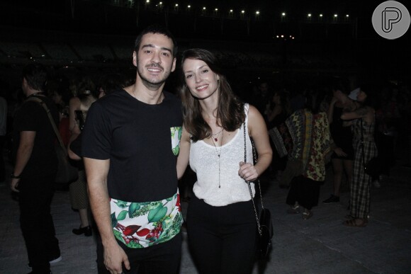 Marcos Veras e Rosanne Mullholand no show da banda Los Hermanos no Maracanã