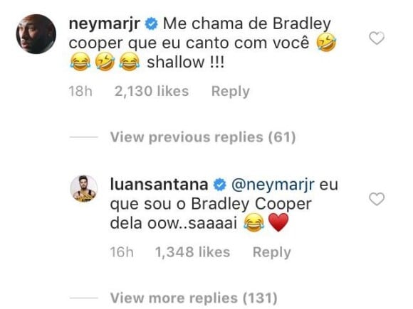 Luan Santana e Neymar conversam em foto da Paula Fernandes