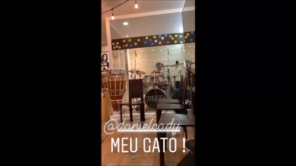 Ivete Sangalo filmou o marido e filho tocando bateria e postou vídeo no Instagram nesta terça-feira, 4 de junho de 2019