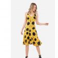 Vestidos para comprar online: amarelo com poás, da Afghan, por R$ 239