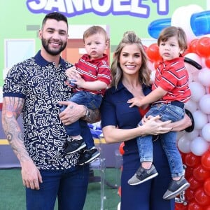 Gusttavo Lima e Andressa Suita celebraram o aniversário dos filhos, Gabriel e Samuel