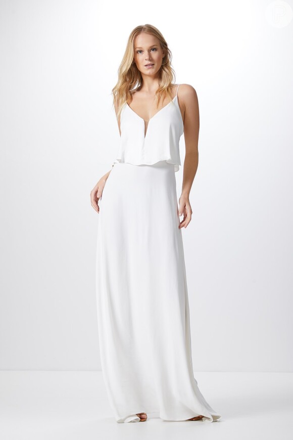 Vestido minimalista para casar no civil, da Canal Concept, por R$ 259,90