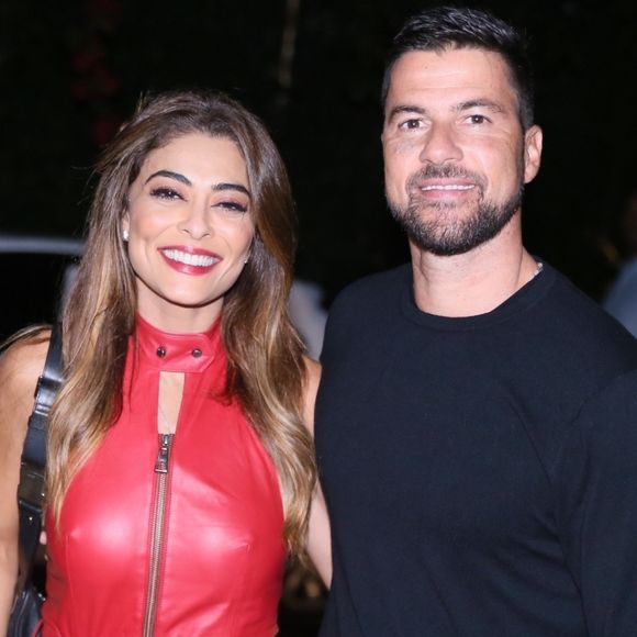 Juliana Paes adiantou cena da novela 'A Dona do Pedaço' ao chegar para a festa de aniversário de Luciano Huck