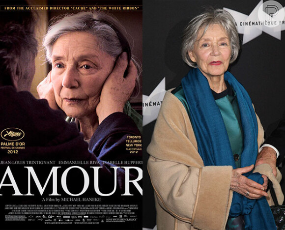 A veterana Emmanuelle Riva de 85 anos foi indicada pela primeira vez ao Oscar pelo filme 'Amor'