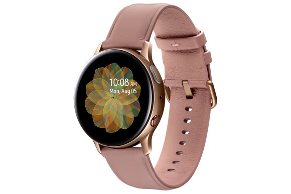 O Galaxy Watch Active2, da Samsung, conta com uma tela grande e redonda e a possibilidade de trocar as pulseiras por vários modelos e cores