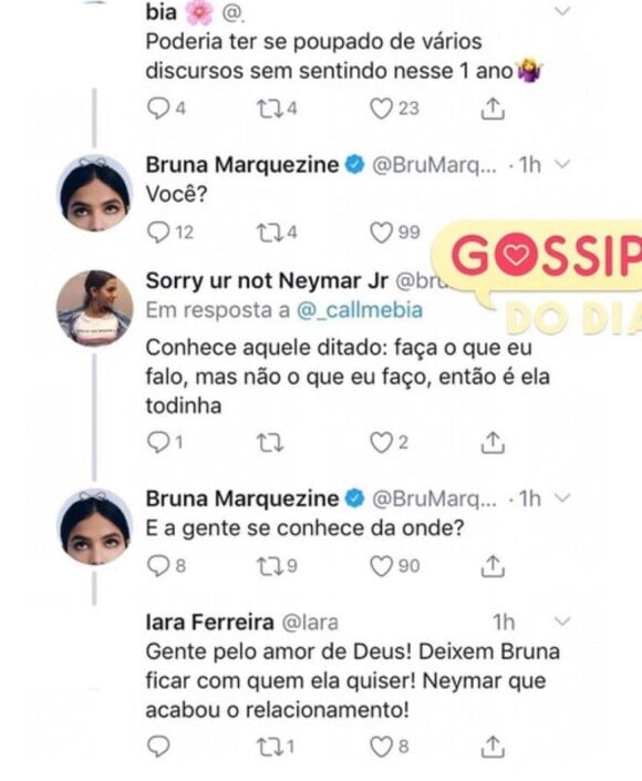 Bruna Marquezine rebate críticas de fãs após polêmica envolvendo vídeo com Ewbank nesta sexta-feira, dia 04 outubro de 2019