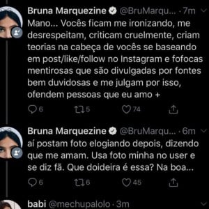 Bruna Marquezine questiona fãs que a criticam: 'Ficam me ironizando, me derespeitam, criticam cruelmente'