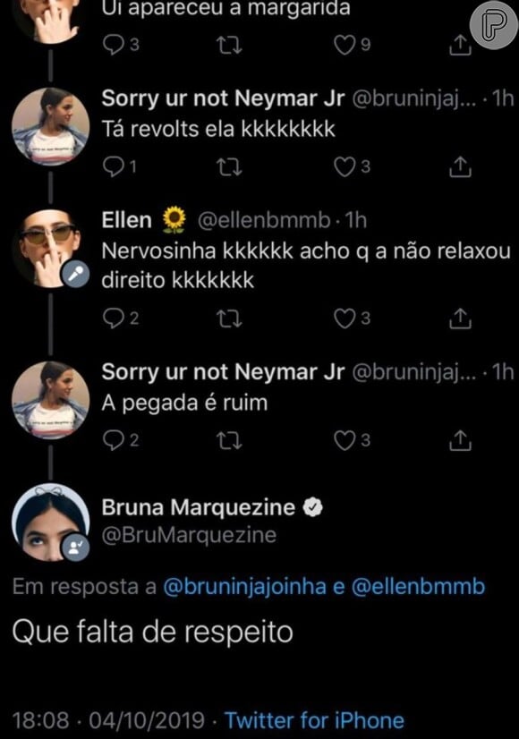 Bruna Marquezine reclama de machismo e falta de respeito no Twitter após vazamento de vídeo beijando Gian Luca Ewbank