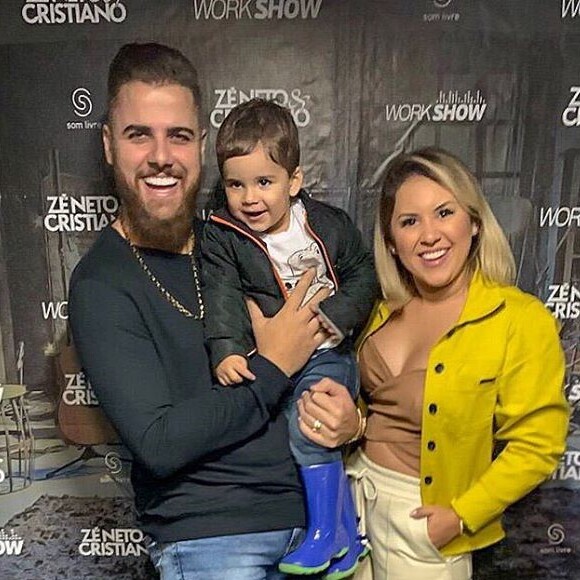Sertanejo Zé Neto, dupla de Cristiano, e a mulher, Natália Toscano, já são pais de José Filho, de 2 anos