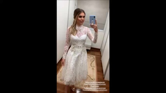 Bárbara Evans mostrou vestido de noiva em vídeo neste sábado, 14 de dezembro de 2019