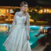 Bárbara Evans usou vestido Luciana Collet Couture em festa de noivado