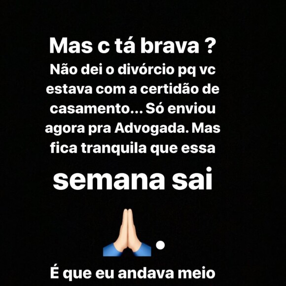 Ex-marido de Munik Nunes, Anderson Felício rebate pergunta e exibe print de conversas nesta quarta-feira, dia 18 de dezembro de 2019
