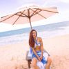 Marina Ruy Barbosa aposta em biquíni azul com branco em praia com marido, Xande Negrão,  nesta terça-feira, dia 31 de dezembro de 2019