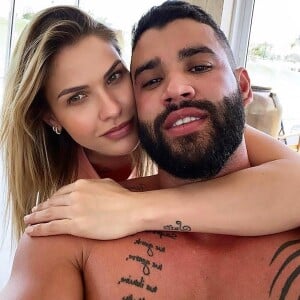 Andressa Suita se encantou ao ver o marido, Gusttavo Lima, dividindo o prato com Samuel