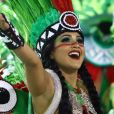 Mileide Mihaile representou uma índia no desfile de carnaval da Grande Rio