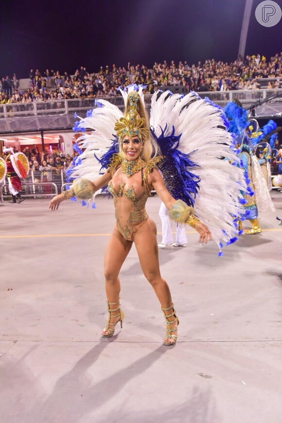 Tati Minerato estreou como musa da Águia de Ouro, escola campeã do carnaval 2020 em São Paulo: 'Fui pé quente!'