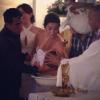 Fernanda Paes Leme posta foto em batizado com Eri Johnson, em 26 de fevereiro de 2013