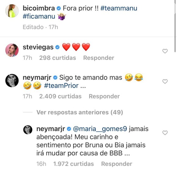 Neymar fala de relação com Bruna Marquezine após polêmica sobre 'BBB20'