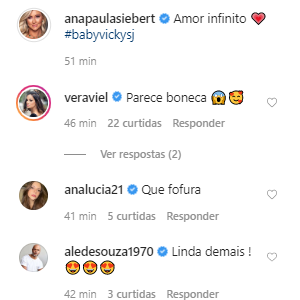 Ana Paula Siebert ganha comentário de Vera Viel em foto de Vicky