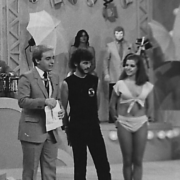 Gugu Liberato ao lado da companheira, Rose Miriam, no começo dos anos 1980 no 'Viva a Noite'