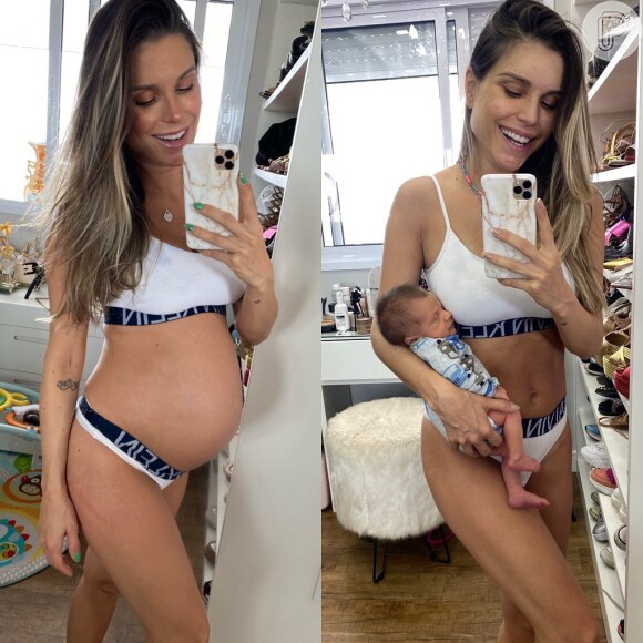 Flávia Viana mostra físico após a gravidez