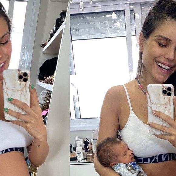 Flávia Viana mostra físico após a gravidez