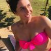Giovanna Antonelli aposta em biquíni tomara que caia para renovar bronze