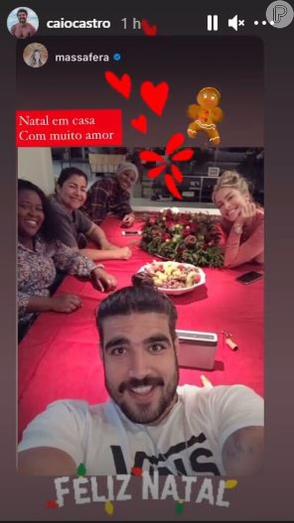 Grazi Massafera passa o Natal com namorado, Caio Castro, e posta foto