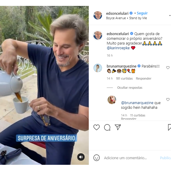 Bruna Marquezine manda mensagem de aniversário a Edson Celulari