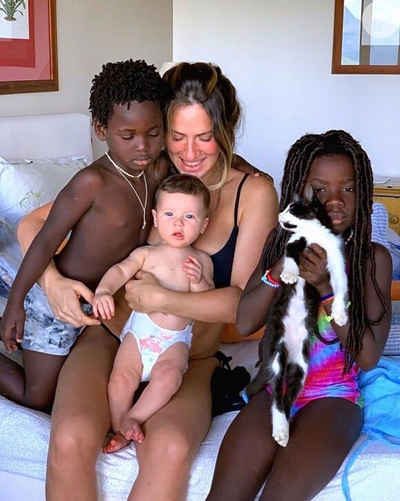 Giovanna Ewbank é mãe de três: Zyan tem 8 meses, Bless, 6 anos e Títi, 7 anos