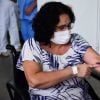Mãe de Yudi Tamashiro mostrou hematomas pelo tratamento contra a Covid-19. Tânia Maria ficou internada cerca de 15 dias