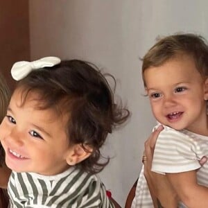 Ticiane Pinheiro e Carol Dantas se divertiram ao reunirem os filhos em fotos: 'Não importa a distância, nem se a gente se vê pouco ou muito, o que importa numa amizade de verdade é o amor eterno. Amo vocês'