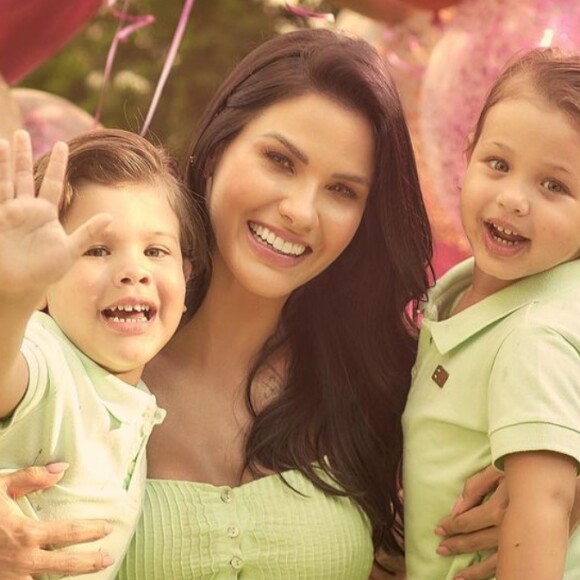 Filhos de Andressa Suita e Gusttavo Lima 'invadem' vídeo da mãe e roubam a cena por fofura. Veja!