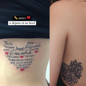 Juliette exibe antes e depois de tatuagem