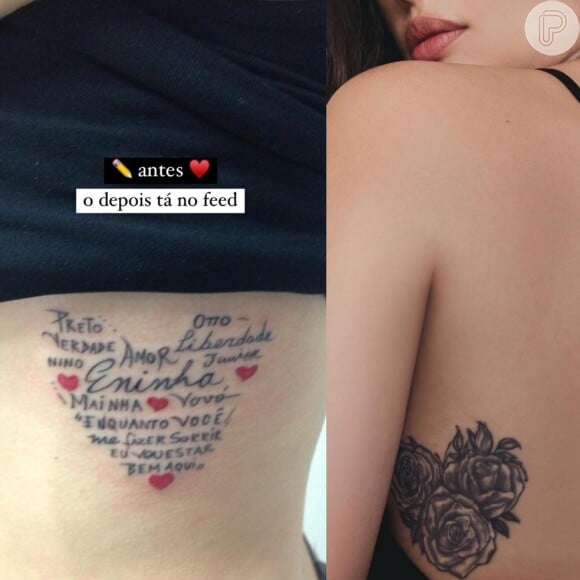 Juliette exibe antes e depois de tatuagem
