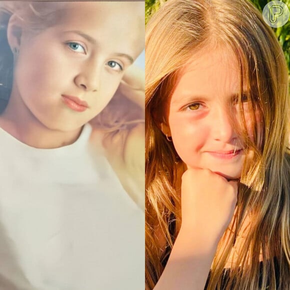 Compare as fotos de Angélica e Eva quase com a mesma idade!