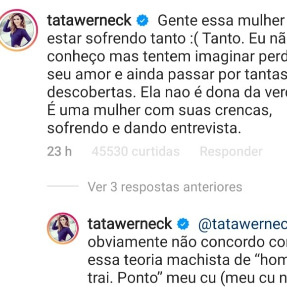 Tatá Werneck sai em defesa da viúva de MC Kevin após declaração polêmica. Veja