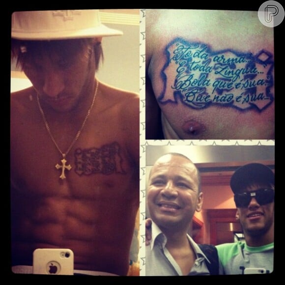 Em maio de 2012, o jogador Neymar postou em seu Instagram sua tatuagem homenageando o pai. Será que Bruna Marquezine também vai ganhar uma?