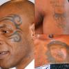 A tatuagem mais famosa de Mike Tyson é a tribal no rosto, além dessa ele tem a imagem de Che Guevara e um desenho no braço esquerdo