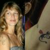 Luana Piovani tem o símbolo do teatro tatuado no ombro direito e no braço esquerdo o símbolo da paz, um coração, um smile e um gato