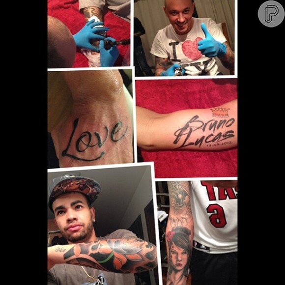 No dia 7 de março, o jogador Dentinho postou em seu Instagram uma montagem das suas novas tatuagens, uma delas em homenagem ao seu filho Bruno Lucas. O craque fechou o braço esquerdo com o desenho de uma flor e tatuou 'Love' na mão do mesmo lado